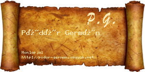 Pödör Germán névjegykártya
